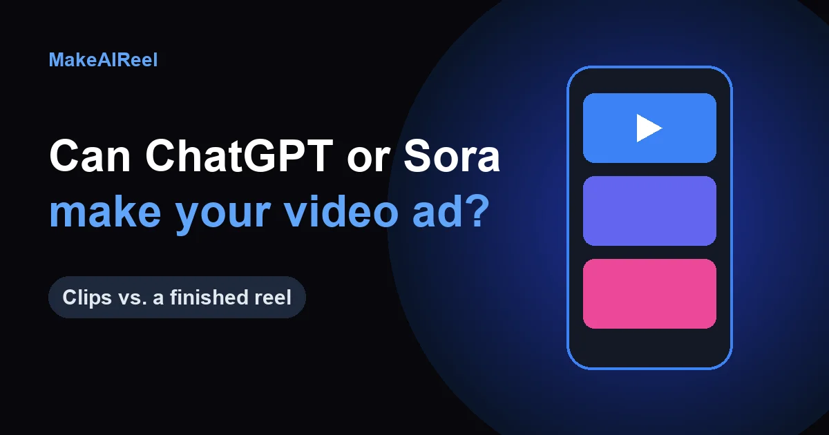 An AI-generated video clip compared with a finished product reel ad