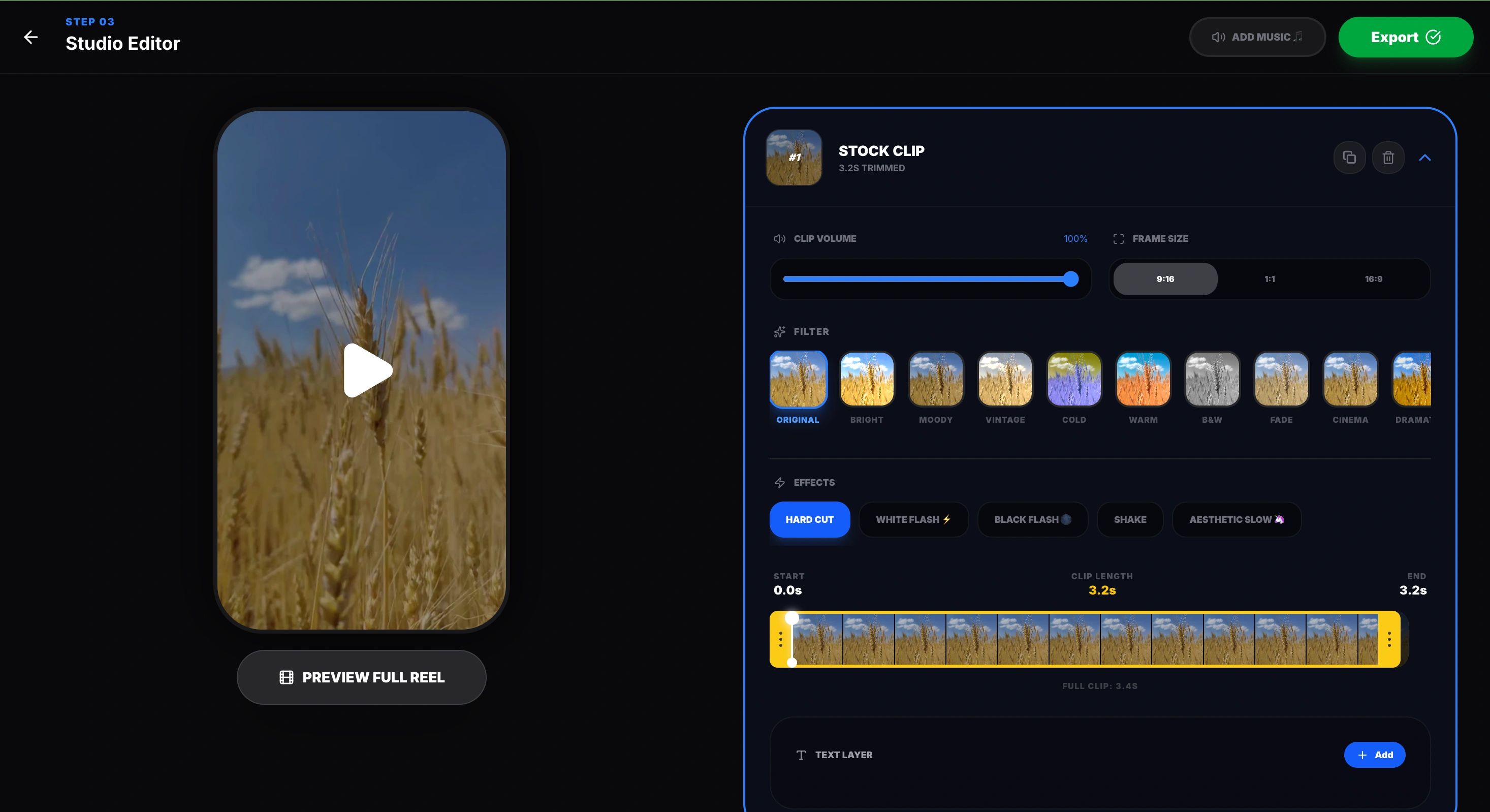 MakeAIReel Editor Screenshot